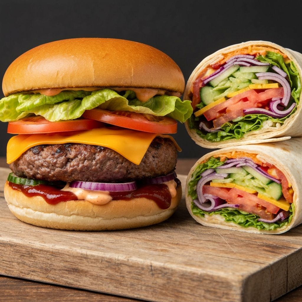 Juicy burger and wraps from Zambas Snack Bar
